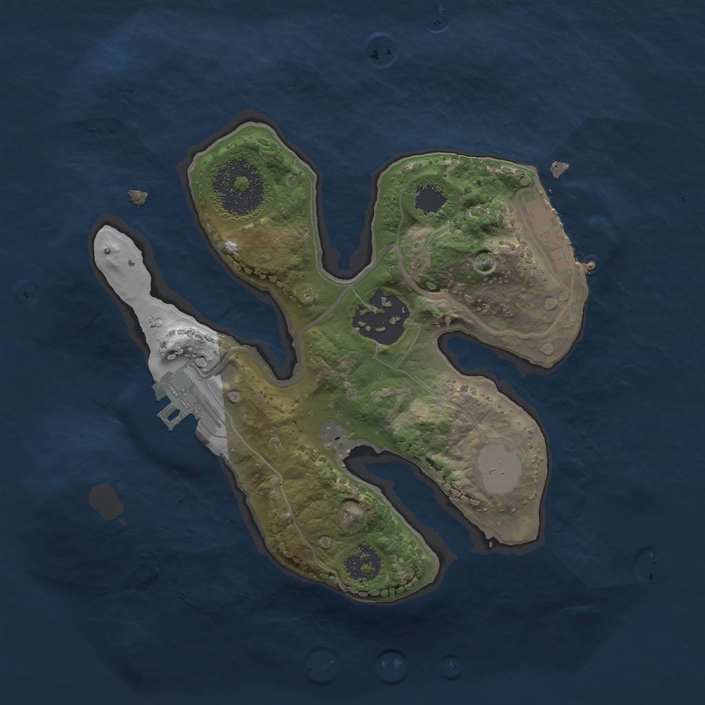 Rust Map: Procedural Map, Size: 2000, Seed: 914124, 8 Monuments