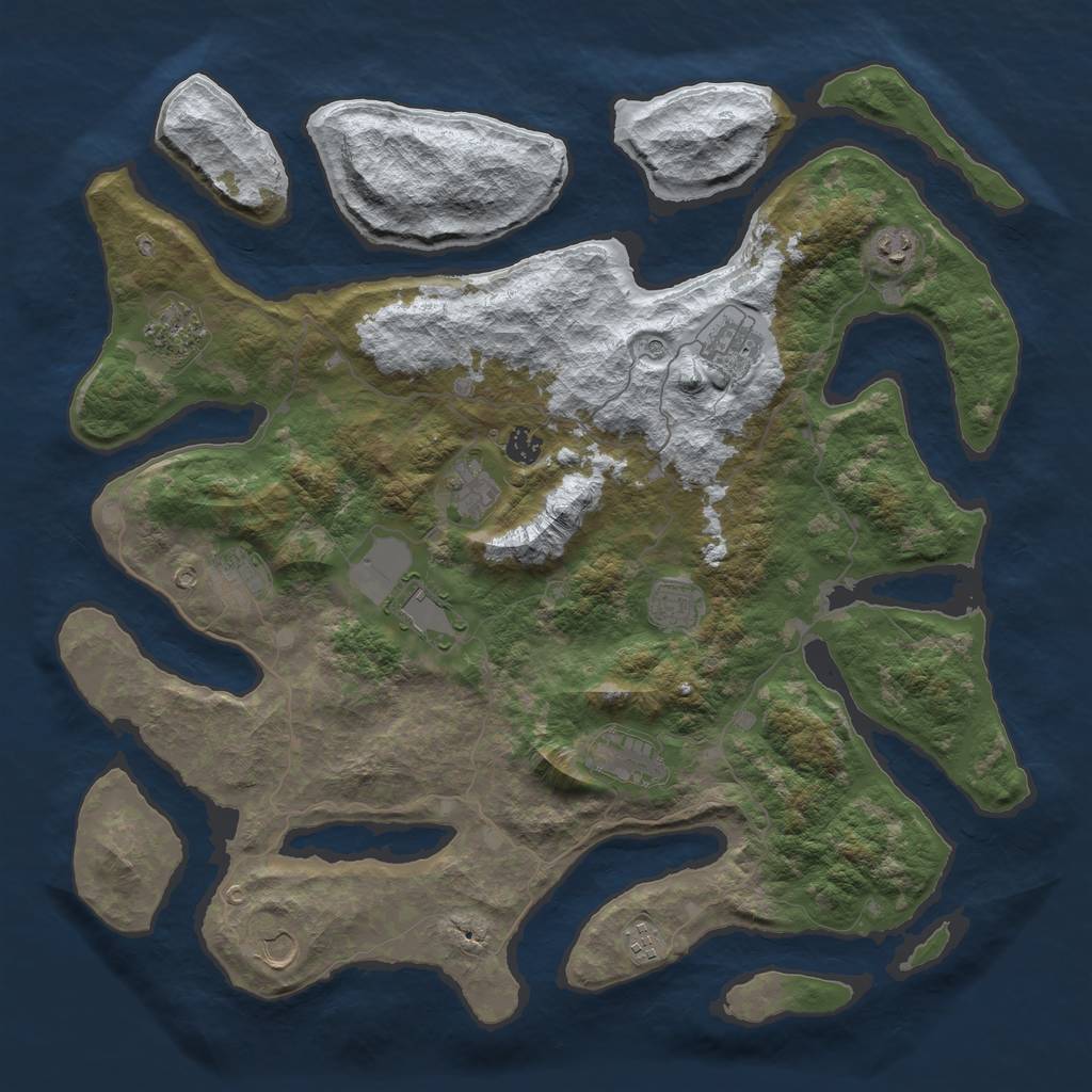 Rust Map: Barren, Size: 4500, Seed: 1731688, 14 Monuments