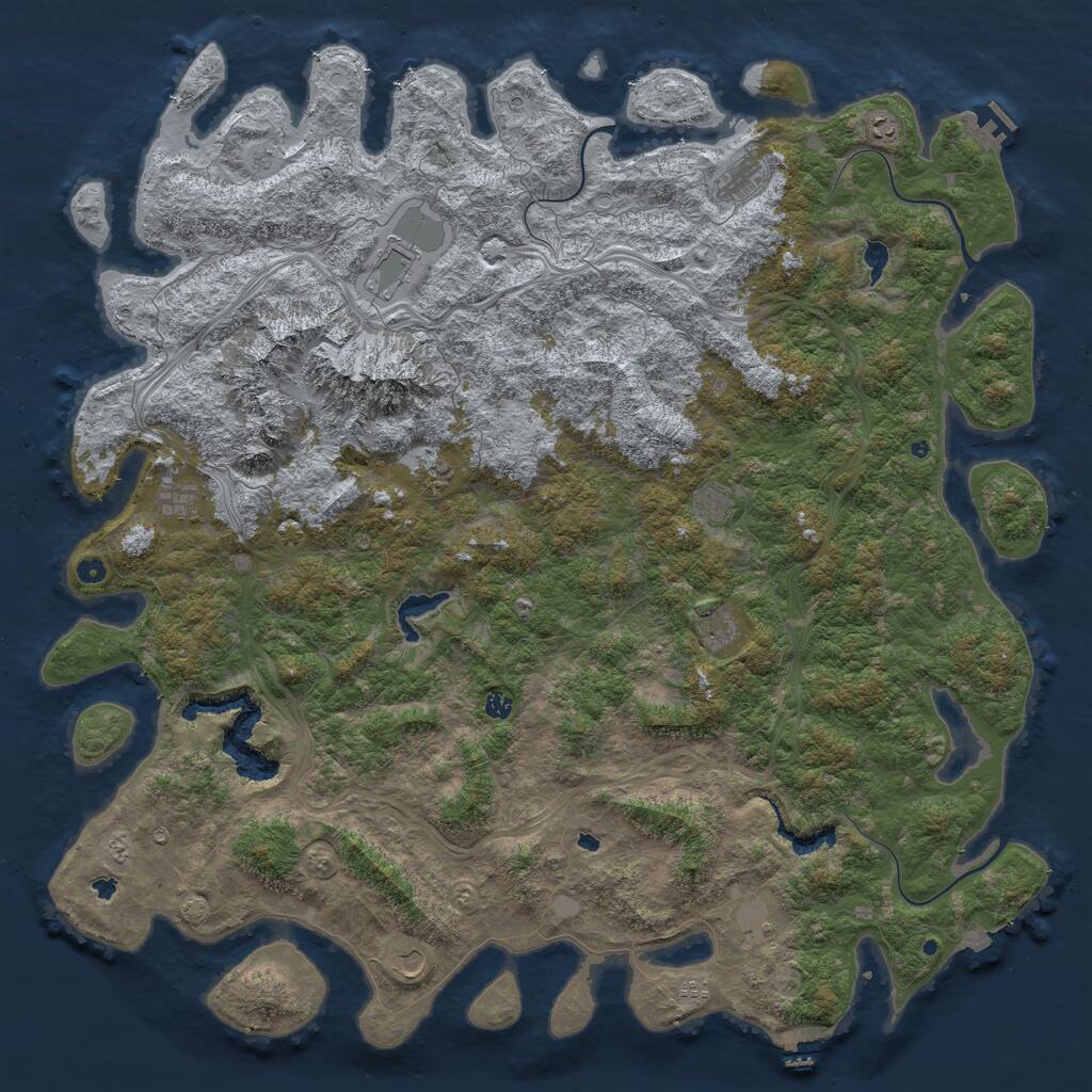 Rust Map: Procedural Map, Size: 6000, Seed: 6738112, 17 Monuments