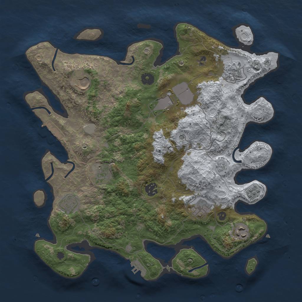 Rust Map: Procedural Map, Size: 3550, Seed: 432941, 18 Monuments