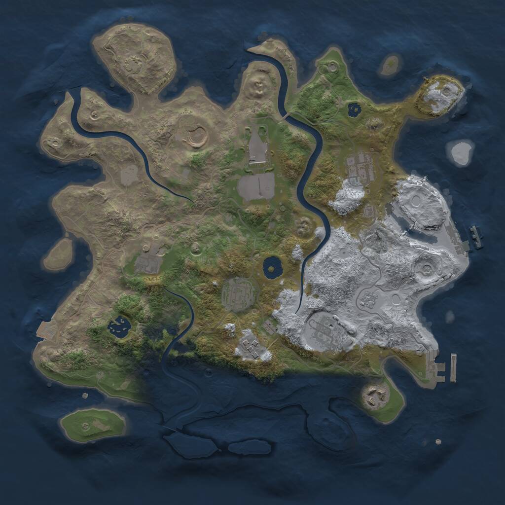 Rust Map: Procedural Map, Size: 3550, Seed: 298212, 15 Monuments