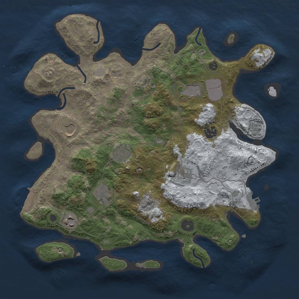 Rust Map: Procedural Map, Size: 3550, Seed: 298212, 18 Monuments