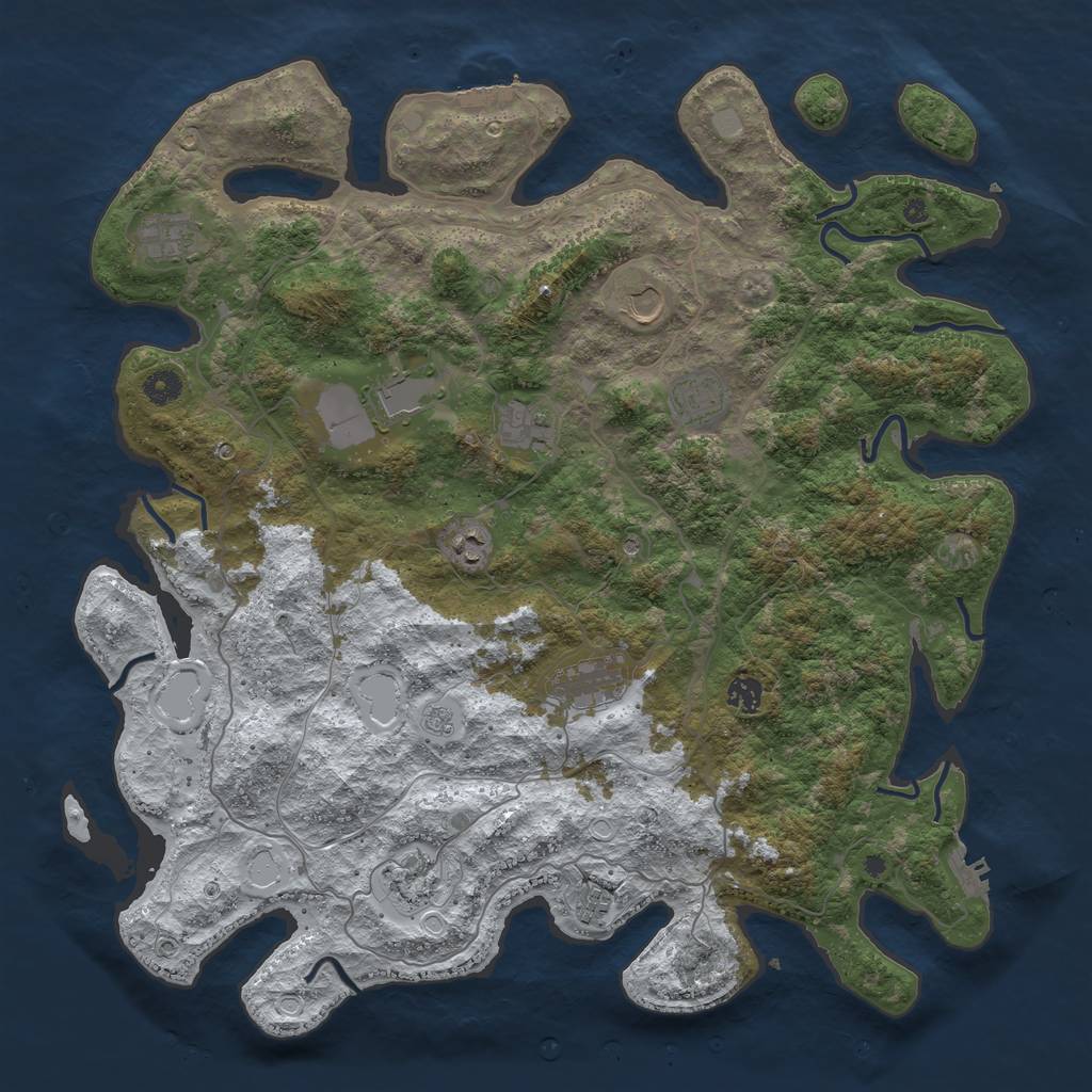 Rust Map: Procedural Map, Size: 4500, Seed: 4277108, 19 Monuments