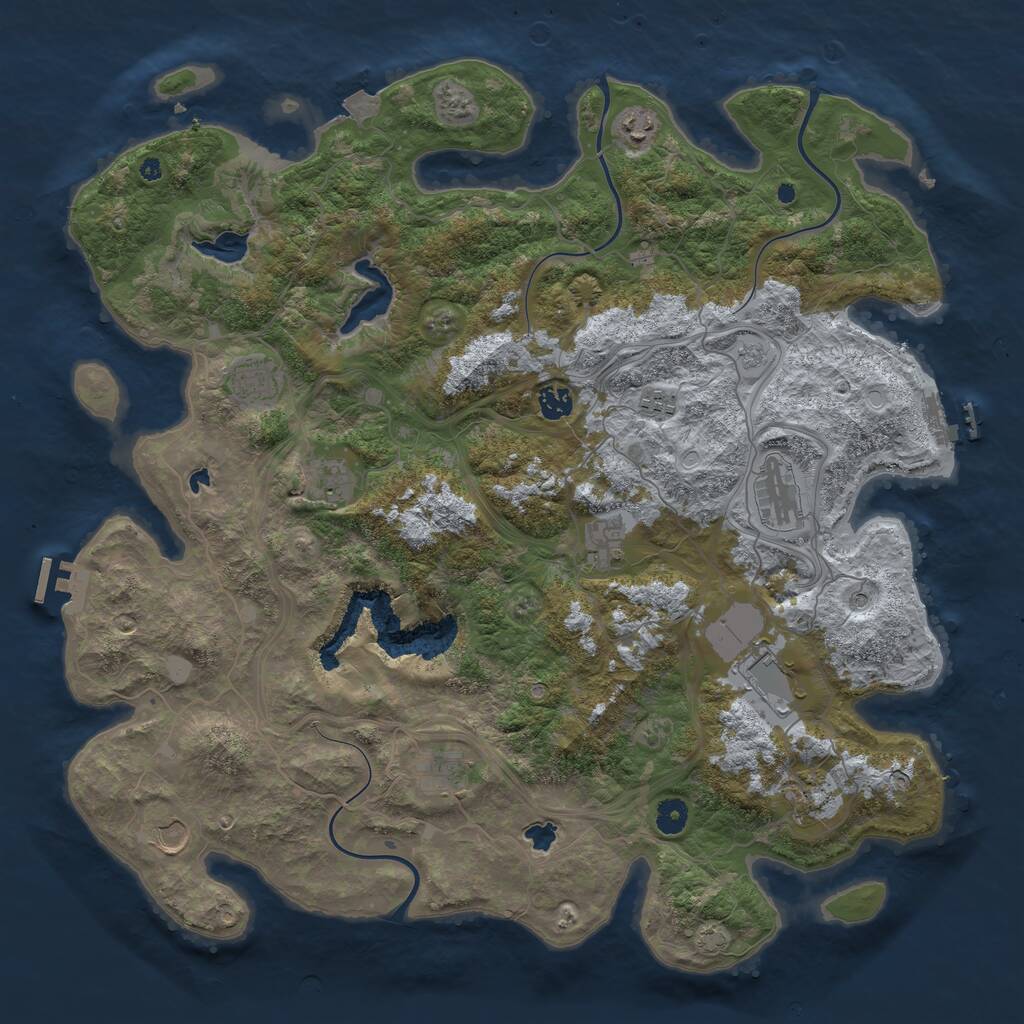Rust Map: Procedural Map, Size: 4500, Seed: 1032973, 17 Monuments
