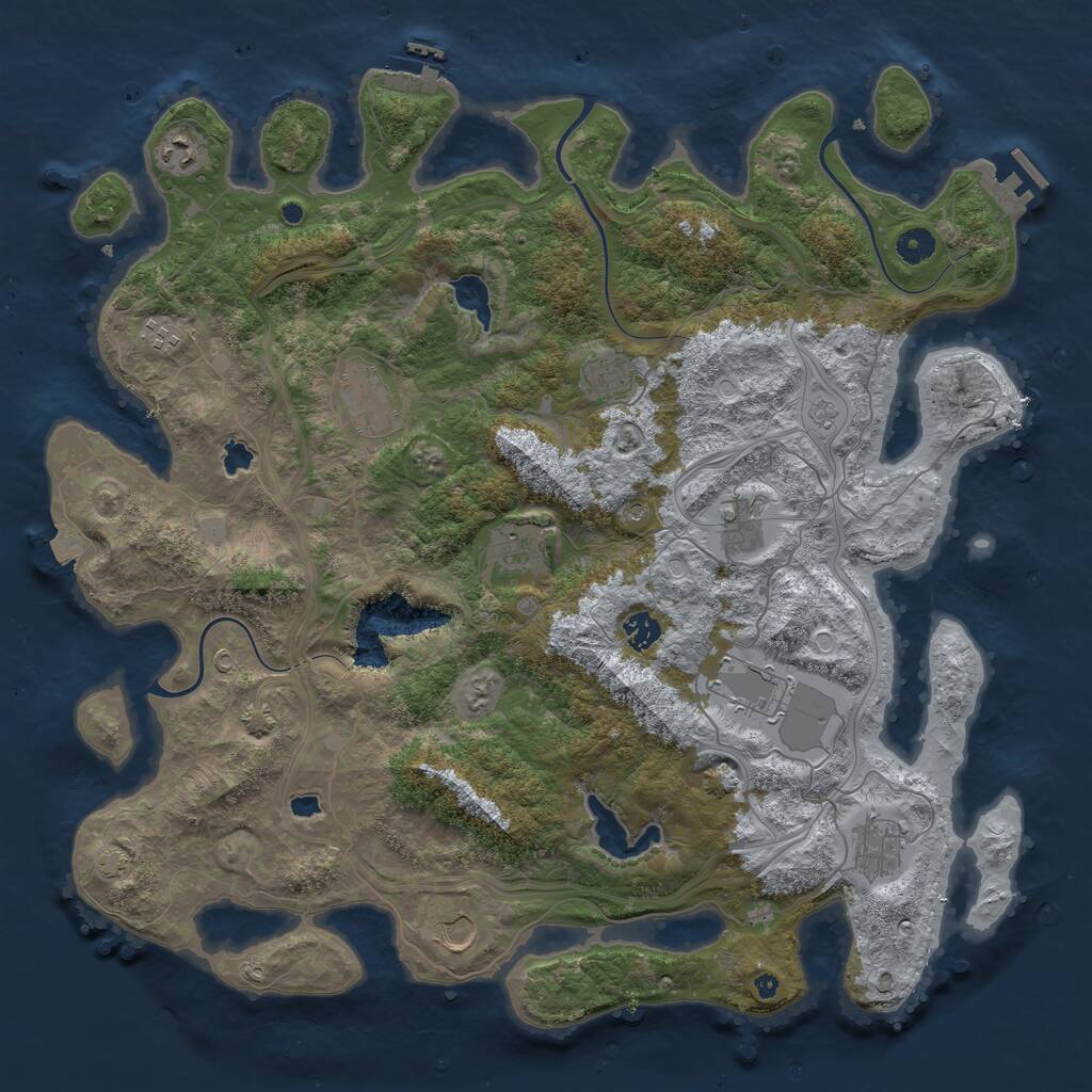 Rust Map: Procedural Map, Size: 4500, Seed: 1967640, 16 Monuments