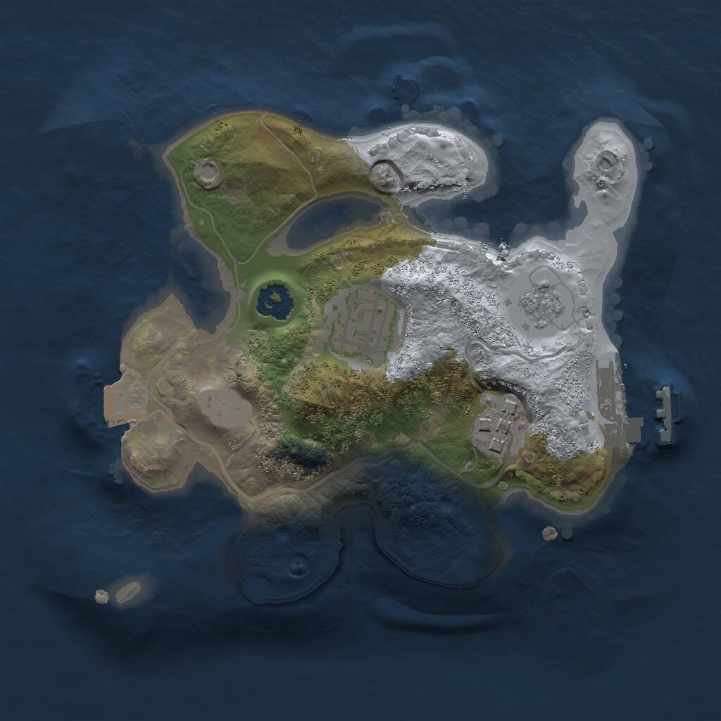 Rust Map: Procedural Map, Size: 2000, Seed: 87815361, 5 Monuments