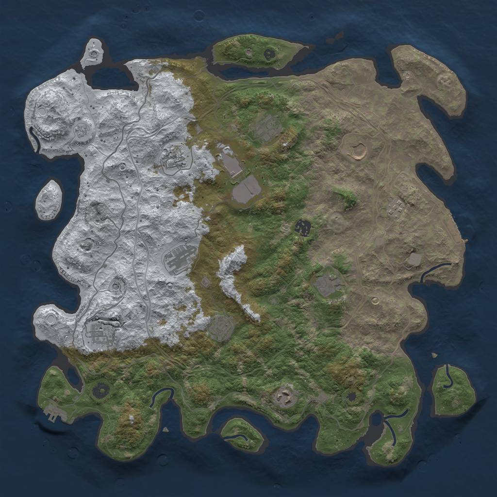 Rust Map: Procedural Map, Size: 4500, Seed: 4732488, 20 Monuments