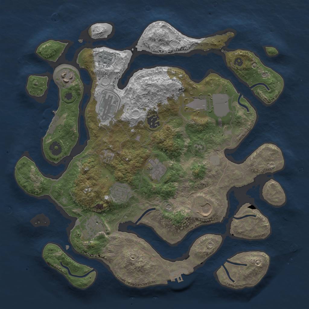 Rust Map: Procedural Map, Size: 3550, Seed: 199854, 17 Monuments