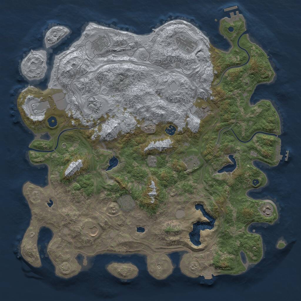 Rust Map: Procedural Map, Size: 4500, Seed: 6364769, 17 Monuments