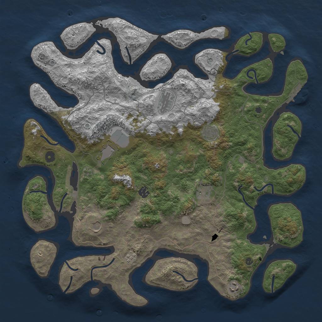 Rust Map: Procedural Map, Size: 4500, Seed: 4521485, 15 Monuments
