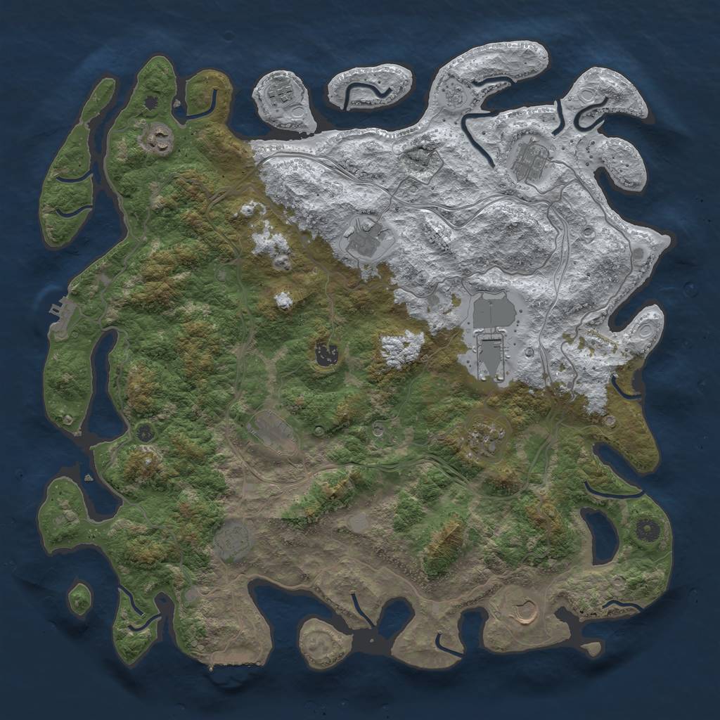 Rust Map: Procedural Map, Size: 4500, Seed: 1479874, 19 Monuments