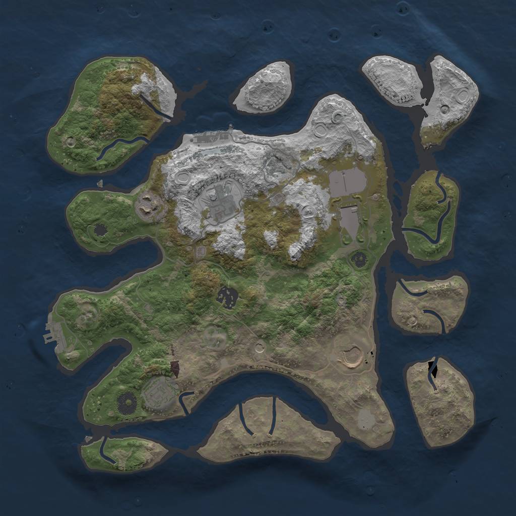 Rust Map: Procedural Map, Size: 3550, Seed: 196087, 14 Monuments