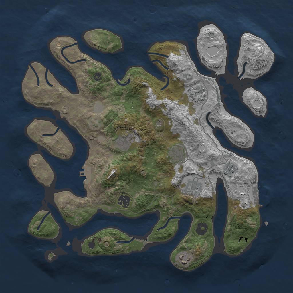 Rust Map: Procedural Map, Size: 3550, Seed: 192340, 15 Monuments