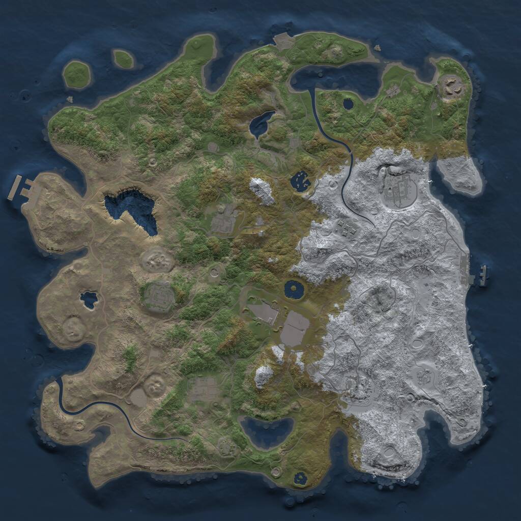 Rust Map: Procedural Map, Size: 4000, Seed: 305497, 15 Monuments