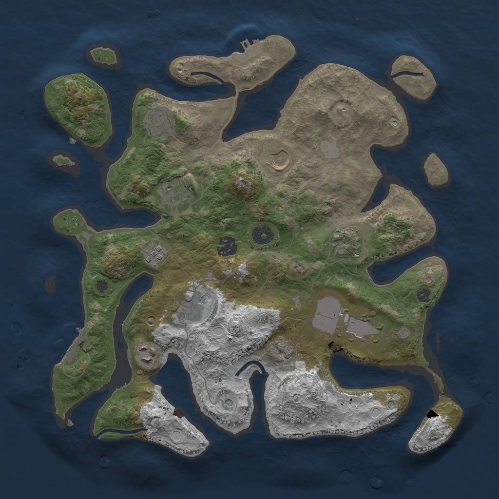 Rust Map: Procedural Map, Size: 3700, Seed: 5930402, 17 Monuments