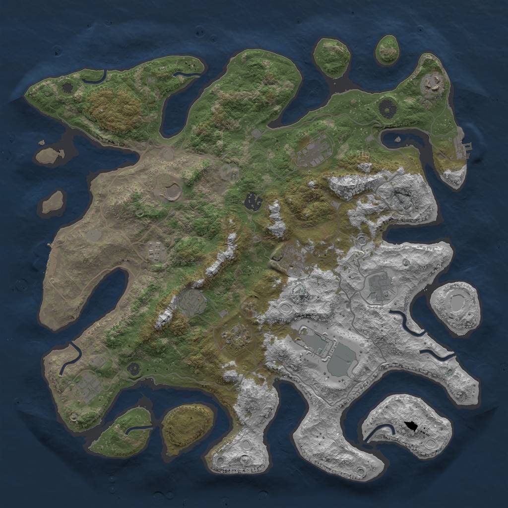 Rust Map: Procedural Map, Size: 4250, Seed: 310870857, 19 Monuments