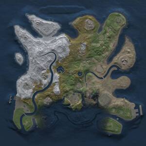Thumbnail Rust Map: Procedural Map, Size: 3000, Seed: 15543455, 12 Monuments