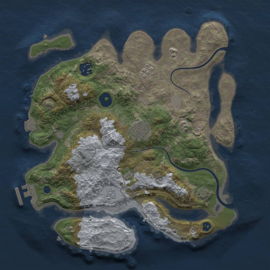 Rust Map: Procedural Map, Size: 3000, Seed: 58799, 8 Monuments