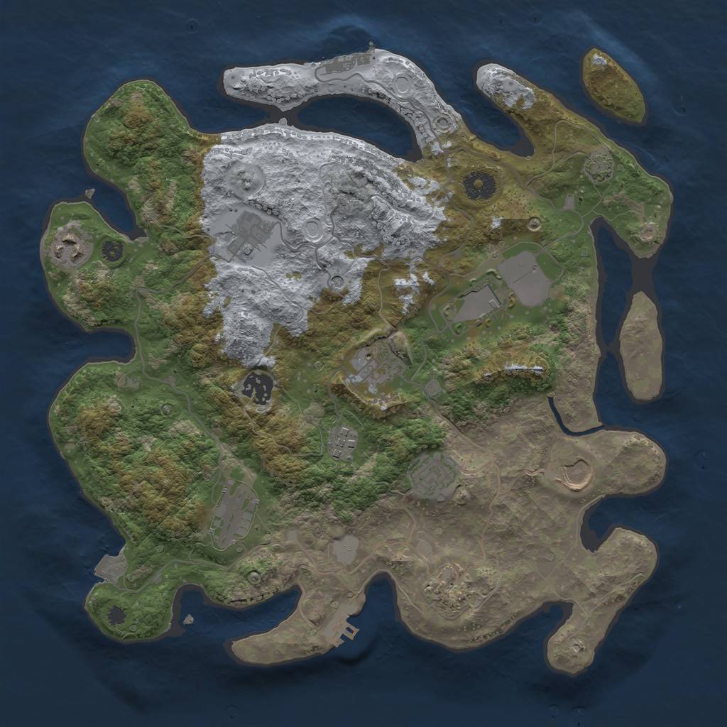 Rust Map: Procedural Map, Size: 3500, Seed: 2531, 17 Monuments