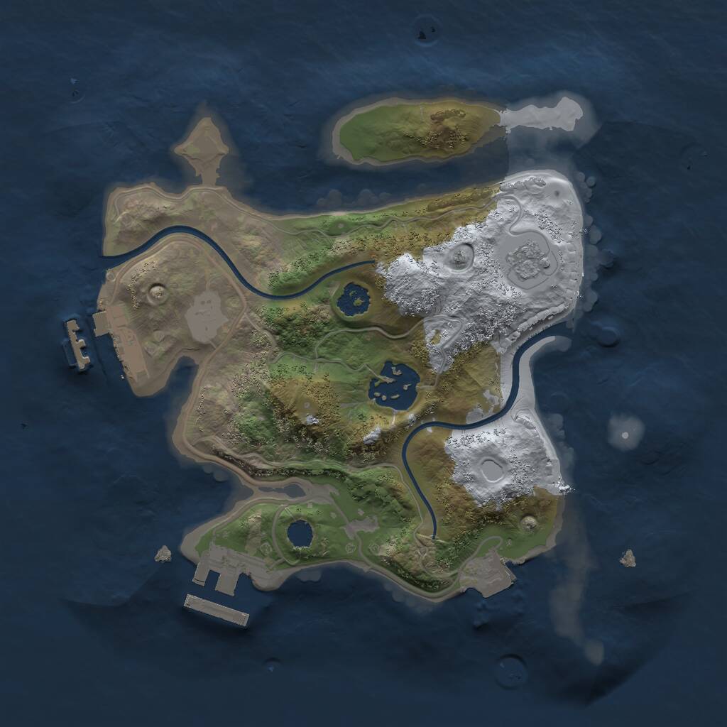 Rust Map: Procedural Map, Size: 2250, Seed: 69696, 5 Monuments