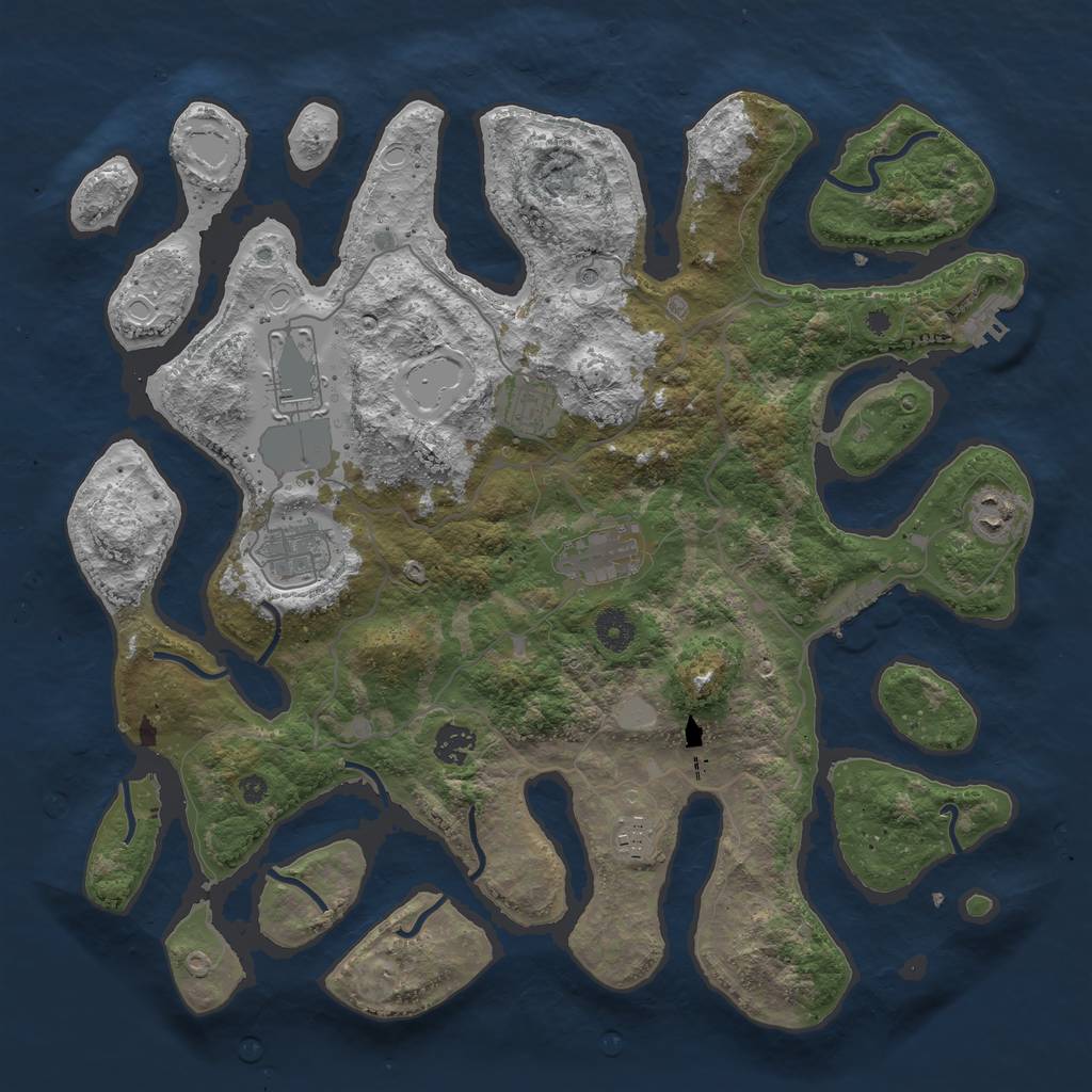 Rust Map: Procedural Map, Size: 4000, Seed: 560655, 15 Monuments