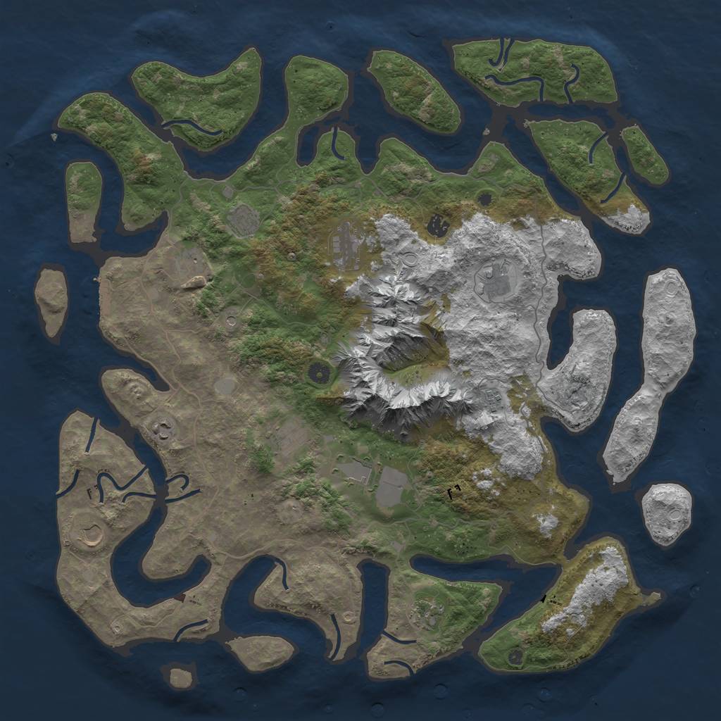 Rust Map: Procedural Map, Size: 5000, Seed: 62574987, 18 Monuments
