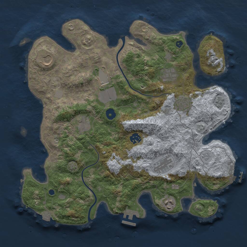 Rust Map: Procedural Map, Size: 3550, Seed: 485722, 15 Monuments