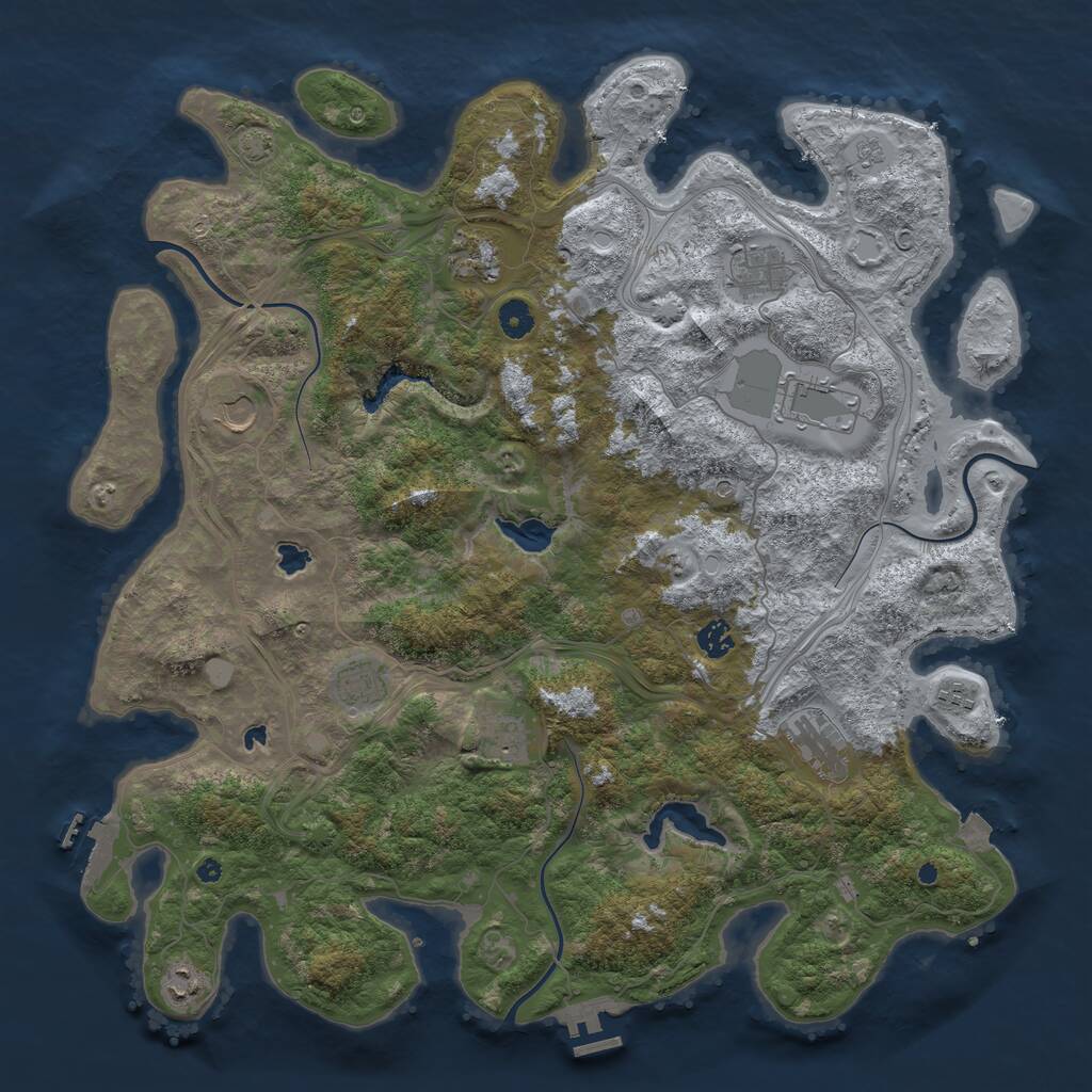 Rust Map: Procedural Map, Size: 4500, Seed: 4651414, 16 Monuments