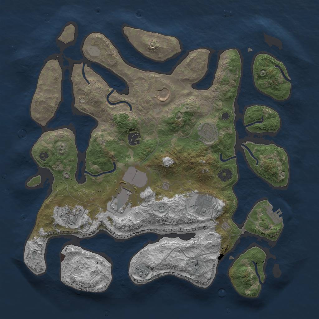 Rust Map: Procedural Map, Size: 3550, Seed: 979771, 14 Monuments
