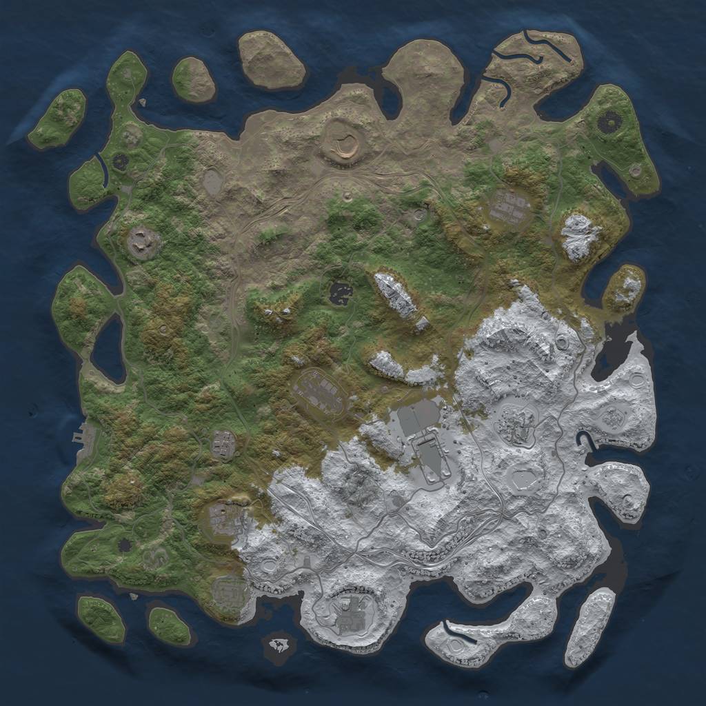 Rust Map: Procedural Map, Size: 4500, Seed: 5417297, 19 Monuments