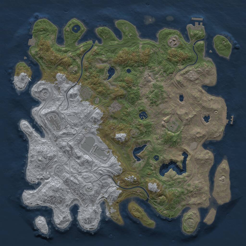 Rust Map: Procedural Map, Size: 4500, Seed: 6462652, 14 Monuments
