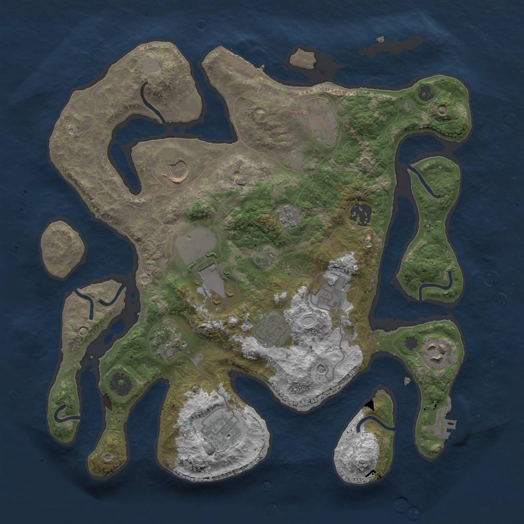 Rust Map: Procedural Map, Size: 3500, Seed: 2119762, 18 Monuments