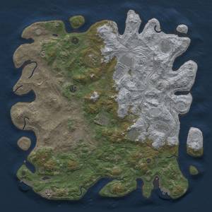 Thumbnail Rust Map: Procedural Map, Size: 4600, Seed: 42250148, 18 Monuments