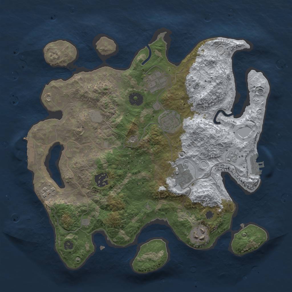 Rust Map: Procedural Map, Size: 3100, Seed: 694202022, 15 Monuments