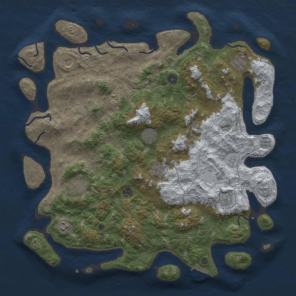 Rust Map: Procedural Map, Size: 4500, Seed: 4832448, 18 Monuments