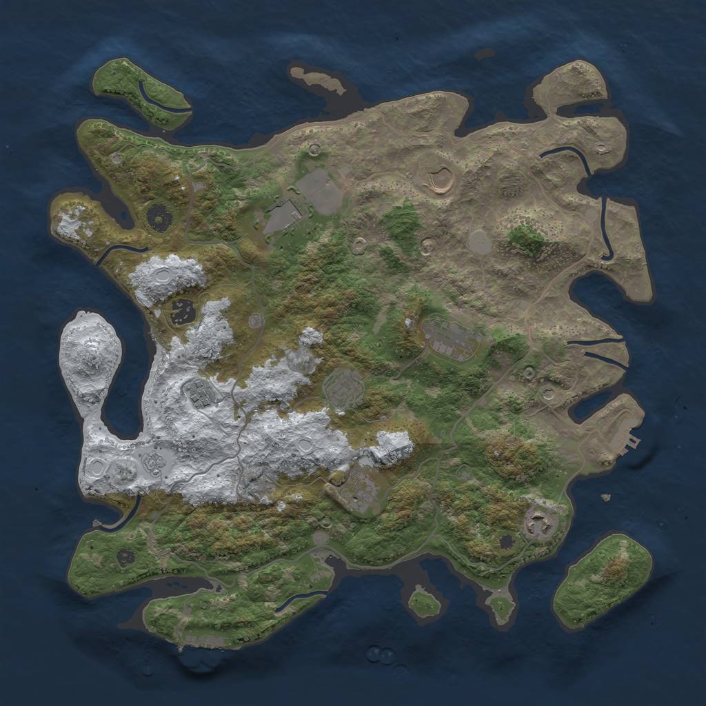 Rust Map: Procedural Map, Size: 4000, Seed: 514774, 17 Monuments