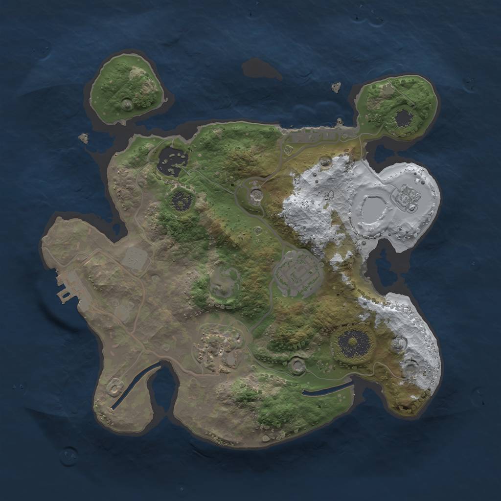 Rust Map: Procedural Map, Size: 2500, Seed: 148687, 12 Monuments