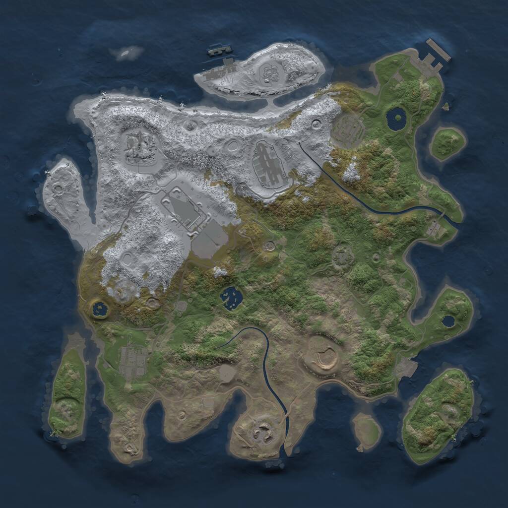 Rust Map: Procedural Map, Size: 3500, Seed: 116, 14 Monuments