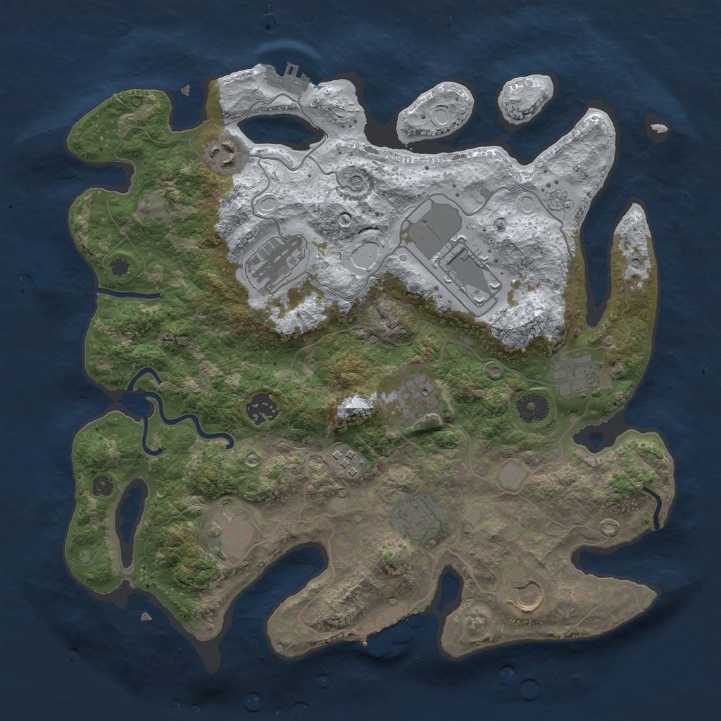 Rust Map: Procedural Map, Size: 3550, Seed: 286565, 19 Monuments