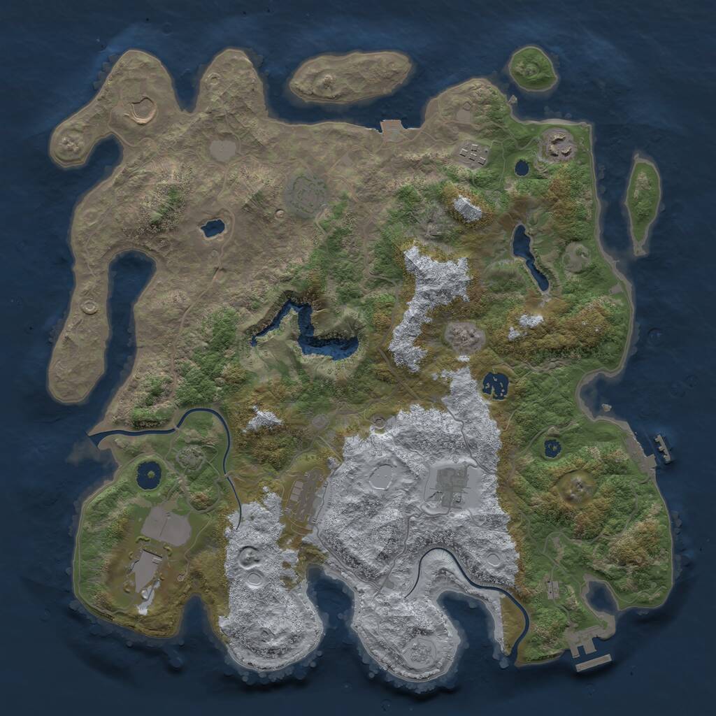 Rust Map: Procedural Map, Size: 4000, Seed: 810099681, 14 Monuments