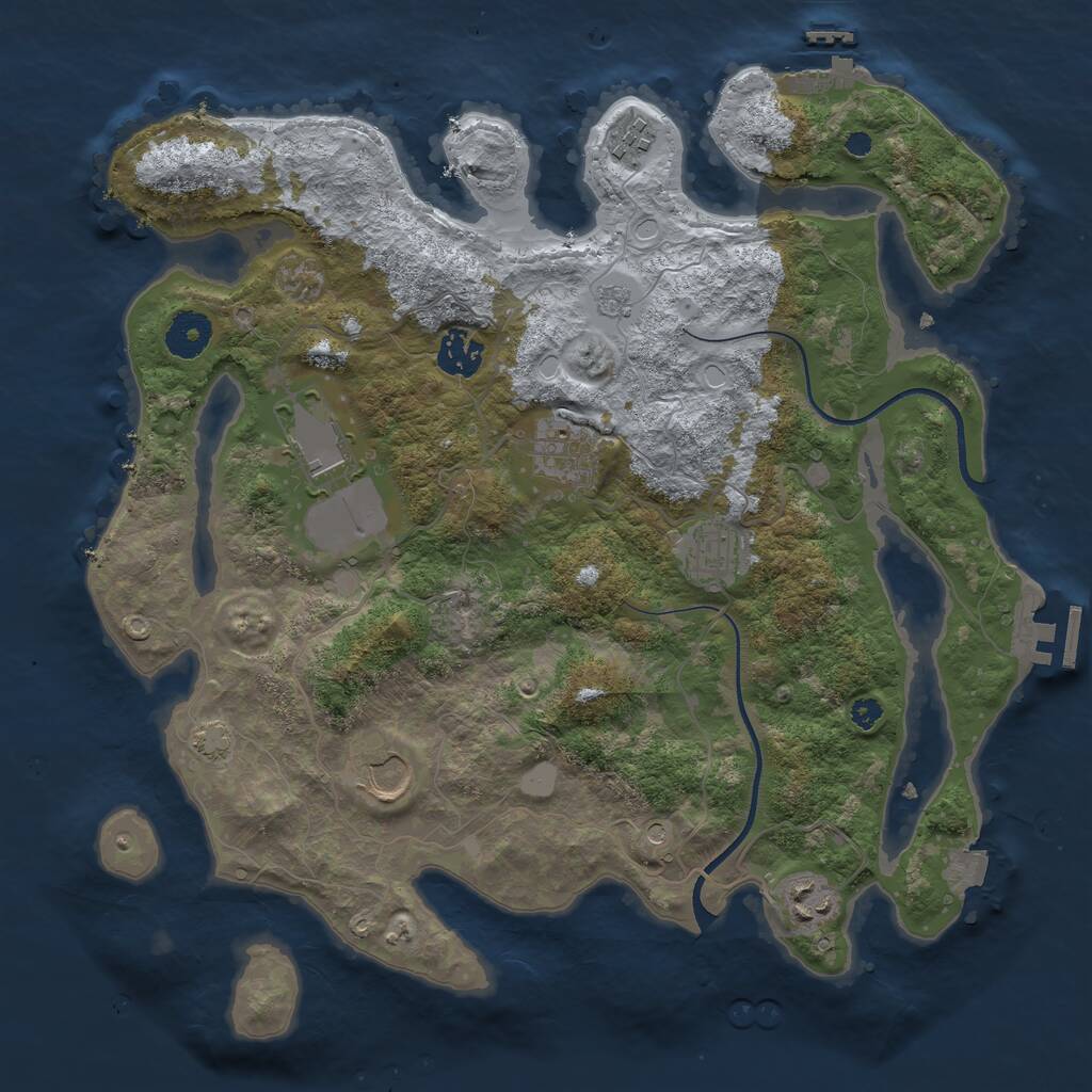 Rust Map: Procedural Map, Size: 3550, Seed: 713794, 13 Monuments