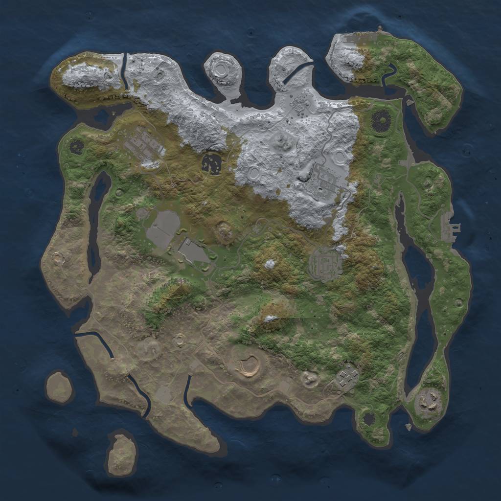 Rust Map: Procedural Map, Size: 3550, Seed: 713794, 14 Monuments