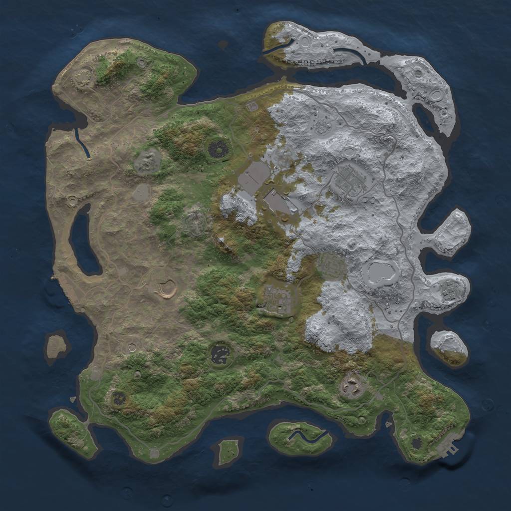 Rust Map: Procedural Map, Size: 4000, Seed: 814560, 16 Monuments