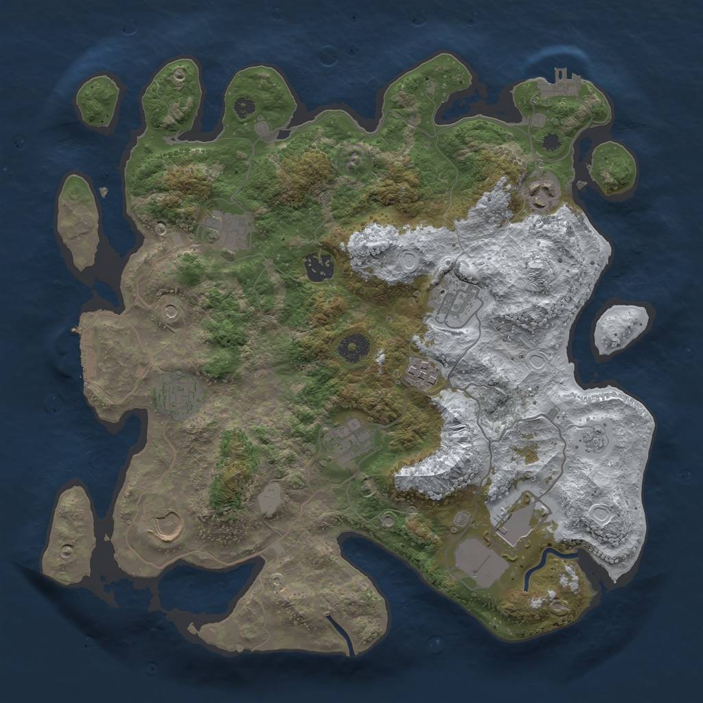 Rust Map: Procedural Map, Size: 3550, Seed: 317819, 18 Monuments