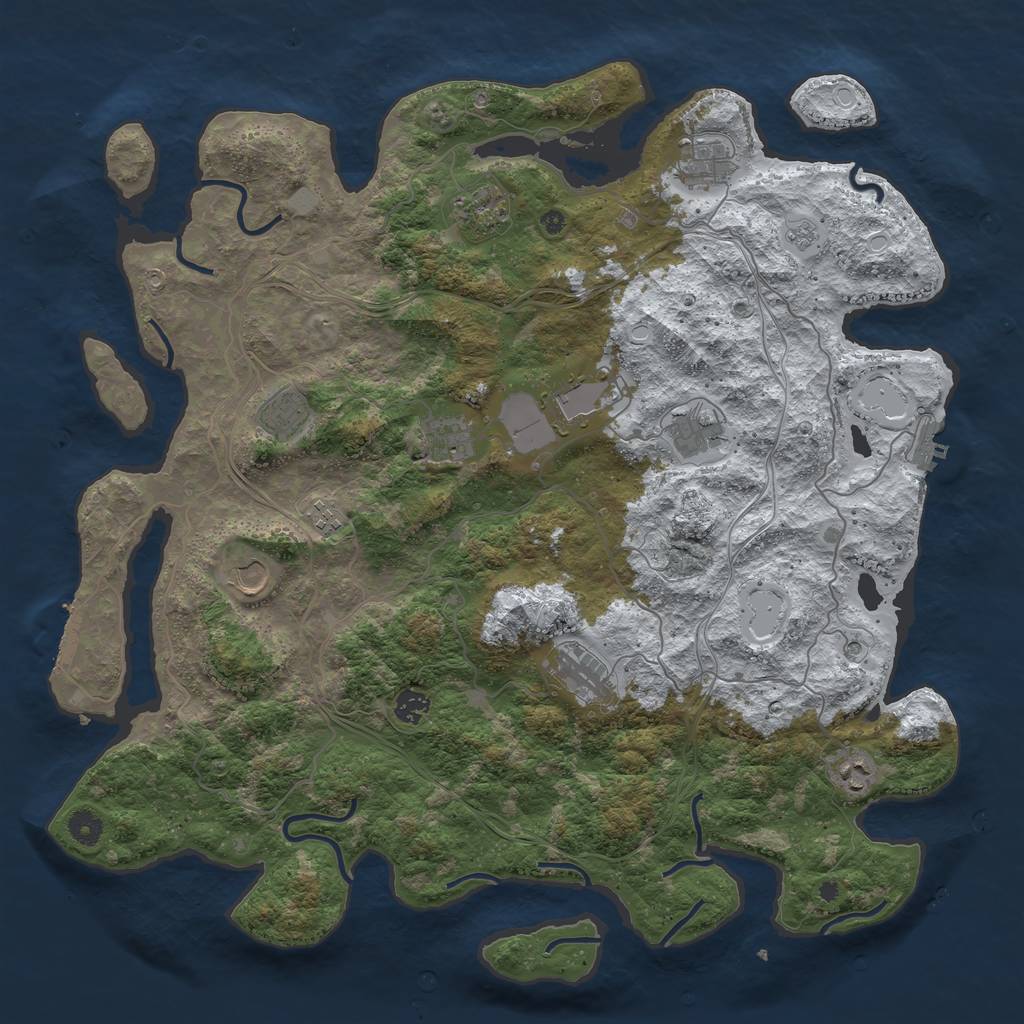 Rust Map: Procedural Map, Size: 4500, Seed: 266732, 20 Monuments