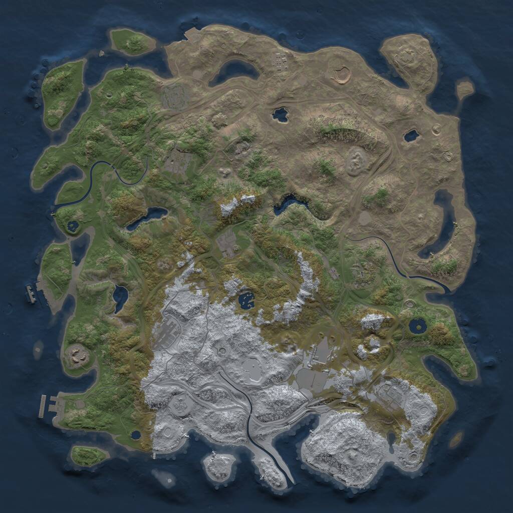 Rust Map: Procedural Map, Size: 4500, Seed: 4250701, 17 Monuments
