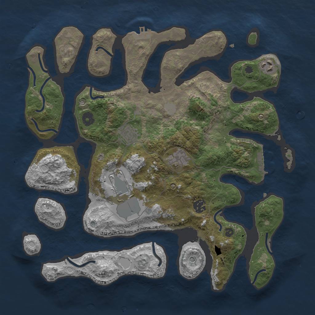 Rust Map: Procedural Map, Size: 3600, Seed: 15718272, 13 Monuments