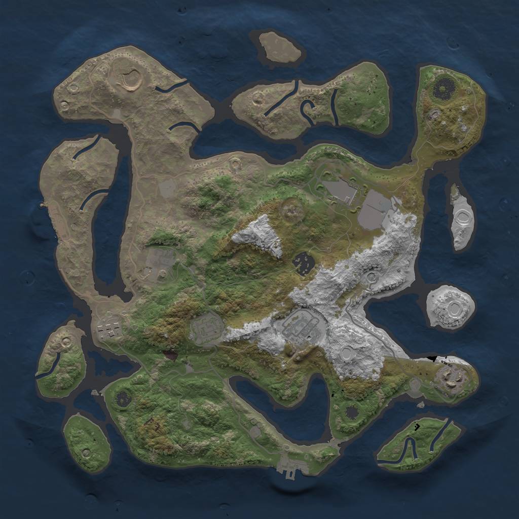 Rust Map: Procedural Map, Size: 3550, Seed: 512282, 16 Monuments