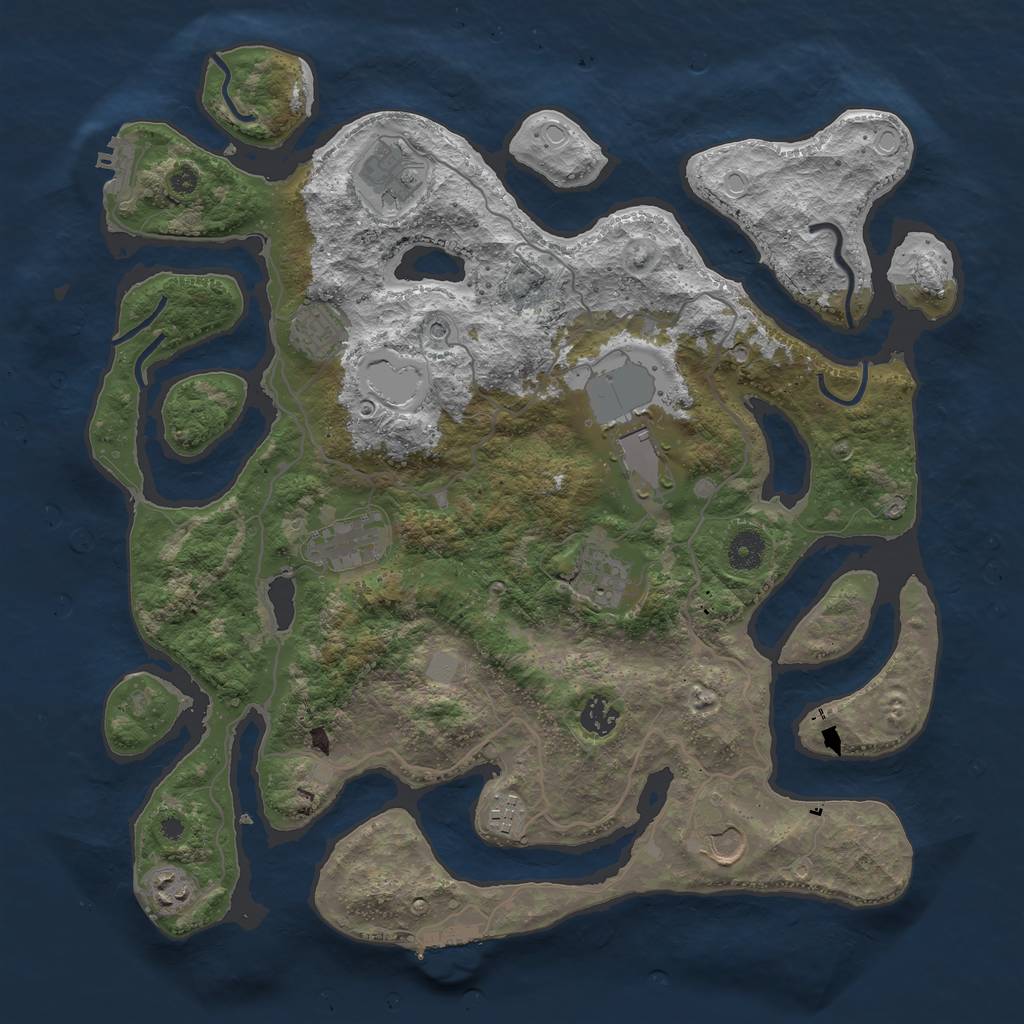 Rust Map: Procedural Map, Size: 4000, Seed: 272982, 17 Monuments