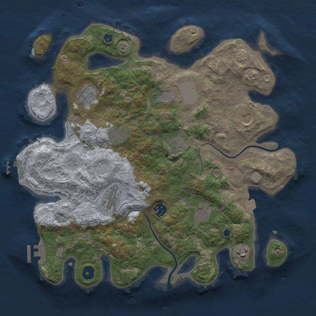 Rust Map: Procedural Map, Size: 3700, Seed: 348011678, 15 Monuments